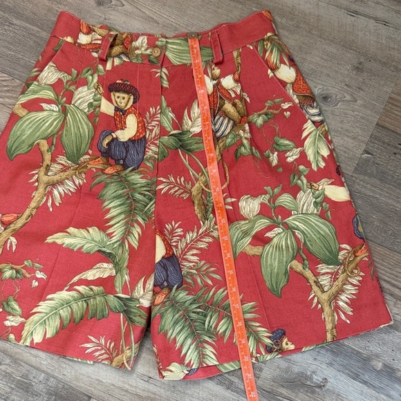 Chris Kellogg Tropical Red Monkey Print Men's Shorts size 6 - Picture 3 of 8